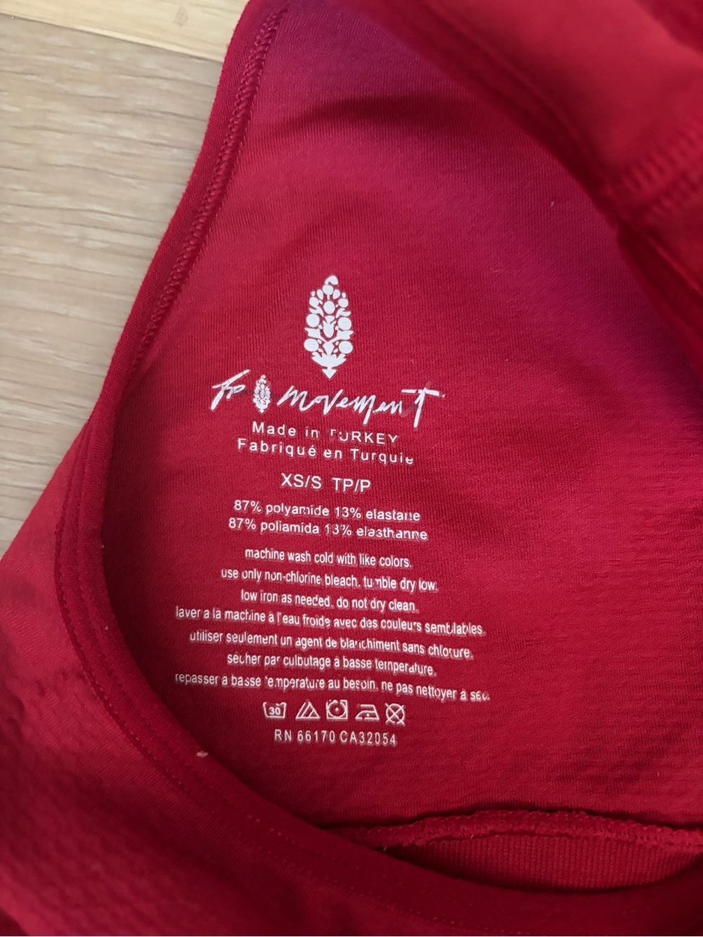 Free People Movement Red Longline Sports Bra Crop Top XS/S - Picture 3 of 5